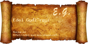 Edel Györgyi névjegykártya